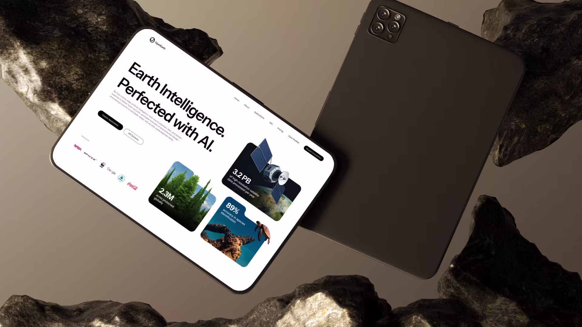 Website for an Earth Intelligence Platform project preview